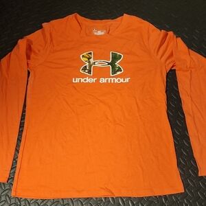 Under Armour Performance Long Sleeve Tee Lightweight Orange Size L